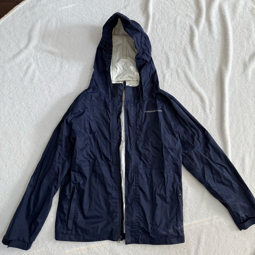 Vineyard Vines Kids Navy Blue Rain Jacket Large